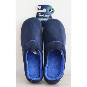 Isotoner A92509 Men's Sz XL (11-12) Navy Blue Jared Memory Foam Moc Slippers
